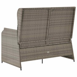 Banc de jardin avec coussin Gris polyrotin 541976541976