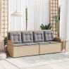 Banc de jardin avec coussin Beige et gris polyrotin 541977541977