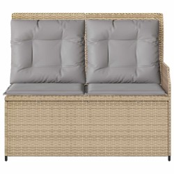 Banc de jardin avec coussin Beige et gris polyrotin 541977541977