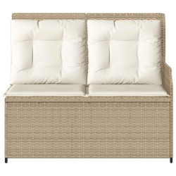 Banc de jardin avec coussin Noir et blanc crème polyrotin 541978541978