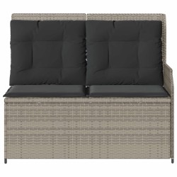 Banc de jardin avec coussin Gris clair polyrotin 541979541979