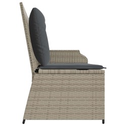 Banc de jardin avec coussin Gris clair polyrotin 541979541979