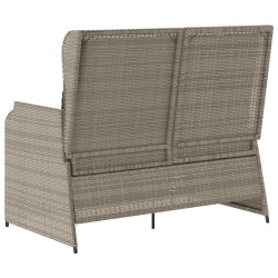 Banc de jardin avec coussin Gris clair polyrotin 541979541979