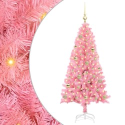 Sapin de Noël avec 150 LED avec support Rose 150 cm PVC 541983541983