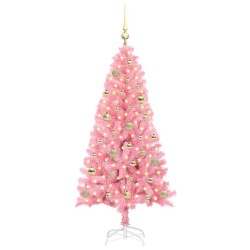 Sapin de Noël avec 150 LED avec support Rose 150 cm PVC 541983541983
