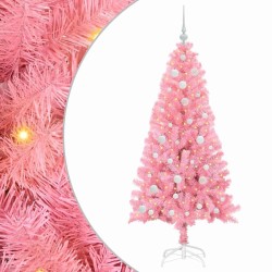 Sapin de Noël avec 150 LED avec support Rose 150 cm PVC 541984541984
