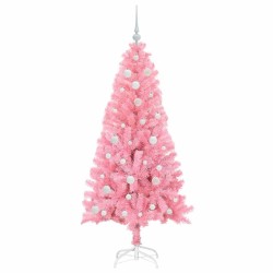 Sapin de Noël avec 150 LED avec support Rose 150 cm PVC 541984541984