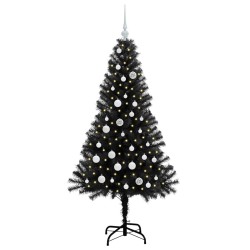 Sapin de Noël avec 150 LED avec support Noir 150 cm PVC 541985541985