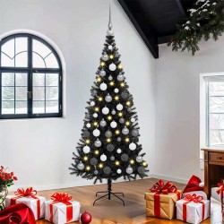 Sapin de Noël avec 300 LED avec support Noir 180 cm PVC 541987541987