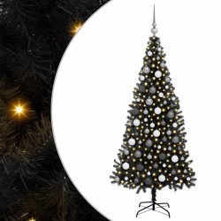 Sapin de Noël avec 300 LED avec support Noir 180 cm PVC 541987541987