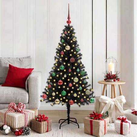 Sapin de Noël avec 150 LED avec support Noir 150 cm PVC 541988541988