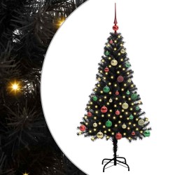 Sapin de Noël avec 150 LED avec support Noir 150 cm PVC 541988541988