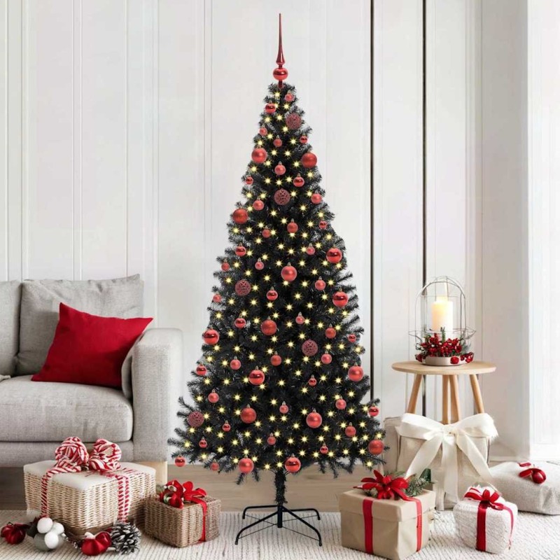 Sapin de Noël avec 300 LED avec support Noir 180 cm PVC 541989541989