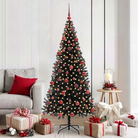 Sapin de Noël avec 300 LED avec support Noir 180 cm PVC 541989541989
