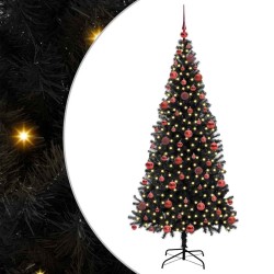 Sapin de Noël avec 300 LED avec support Noir 180 cm PVC 541989541989