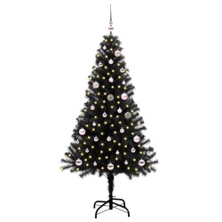 Sapin de Noël avec 150 LED avec support Noir 150 cm PVC 541990541990