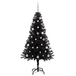 Sapin de Noël avec 150 LED avec support Noir 150 cm PVC 541990541990
