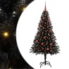 Sapin de Noël avec 150 LED avec support Noir 150 cm PVC 541991541991