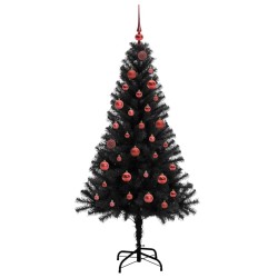 Sapin de Noël avec 150 LED avec support Noir 150 cm PVC 541991541991
