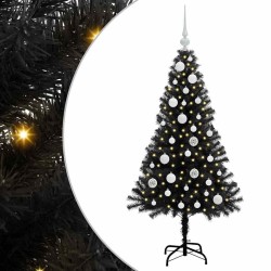 Sapin de Noël avec 150 LED avec support Noir 120 cm PVC 541992541992