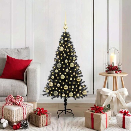 Sapin de Noël avec 150 LED avec support Noir 120 cm PVC 541993541993