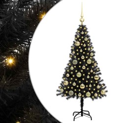 Sapin de Noël avec 150 LED avec support Noir 120 cm PVC 541993541993