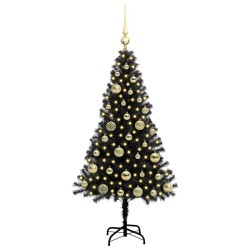 Sapin de Noël avec 150 LED avec support Noir 120 cm PVC 541993541993