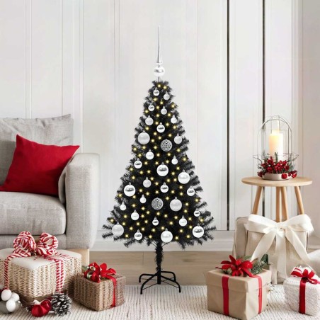 Sapin de Noël avec 150 LED avec support Noir 120 cm PVC 541994541994