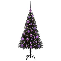 Sapin de Noël avec 150 LED avec support Noir 120 cm PVC 541995541995