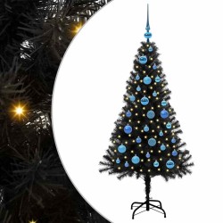 Sapin de Noël avec 150 LED avec support Noir 150 cm PVC 541996541996