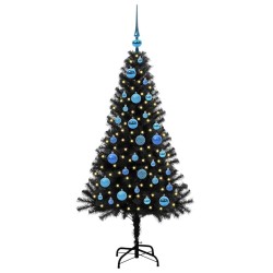 Sapin de Noël avec 150 LED avec support Noir 150 cm PVC 541996541996