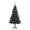 Sapin de Noël avec 150 LED avec support Noir 150 cm PVC 541996541996