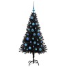 Sapin de Noël avec 150 LED avec support Noir 150 cm PVC 541996541996