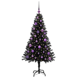 Sapin de Noël avec 150 LED avec support Noir 150 cm PVC 541997541997