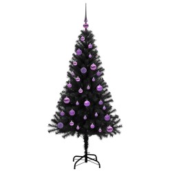 Sapin de Noël avec 150 LED avec support Noir 150 cm PVC 541997541997