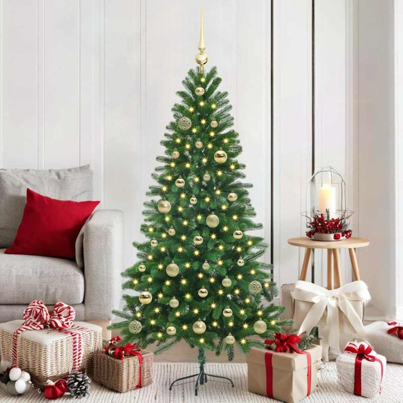 Sapin de Noël avec 150 LED avec support Vert 150 cm PE 542001542001
