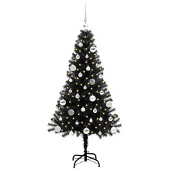 Sapin de Noël avec 150 LED avec support Noir 150 cm PVC 542005542005