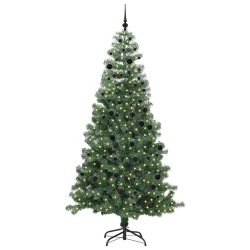 Sapin de Noël avec 300 LED avec support Vert 240 cm PVC 542008542008