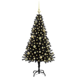 Sapin de Noël avec 150 LED avec support Noir 150 cm PVC 542010542010