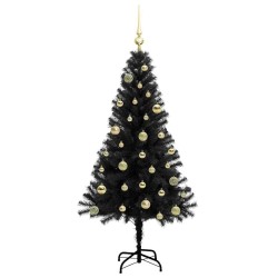 Sapin de Noël avec 150 LED avec support Noir 150 cm PVC 542010542010