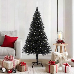 Sapin de Noël avec 150 LED avec support Noir 150 cm PVC 542012542012