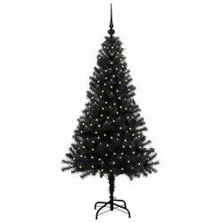 Sapin de Noël avec 150 LED avec support Noir 150 cm PVC 542012542012