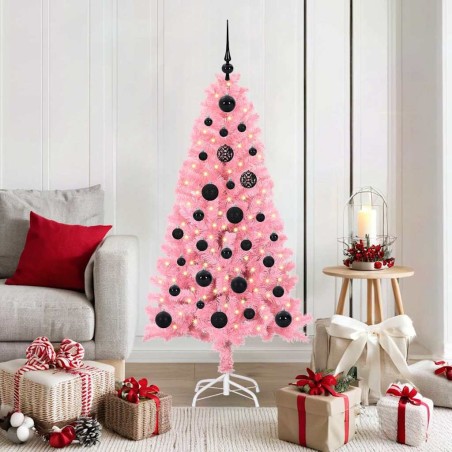 Sapin de Noël avec 150 LED avec support Rose 150 cm PVC 542013542013