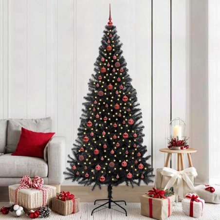 Sapin de Noël avec 300 LED avec support Noir 210 cm PVC 542015542015