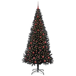 Sapin de Noël avec 300 LED avec support Noir 210 cm PVC 542015542015