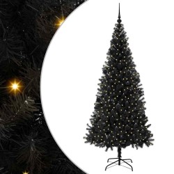 Sapin de Noël avec 300 LED avec support Noir 210 cm PVC 542016542016