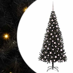 Sapin de Noël avec 300 LED avec support Noir 210 cm PVC 542017542017