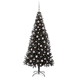 Sapin de Noël avec 300 LED avec support Noir 210 cm PVC 542017542017