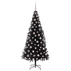 Sapin de Noël avec 300 LED avec support Noir 210 cm PVC 542017542017