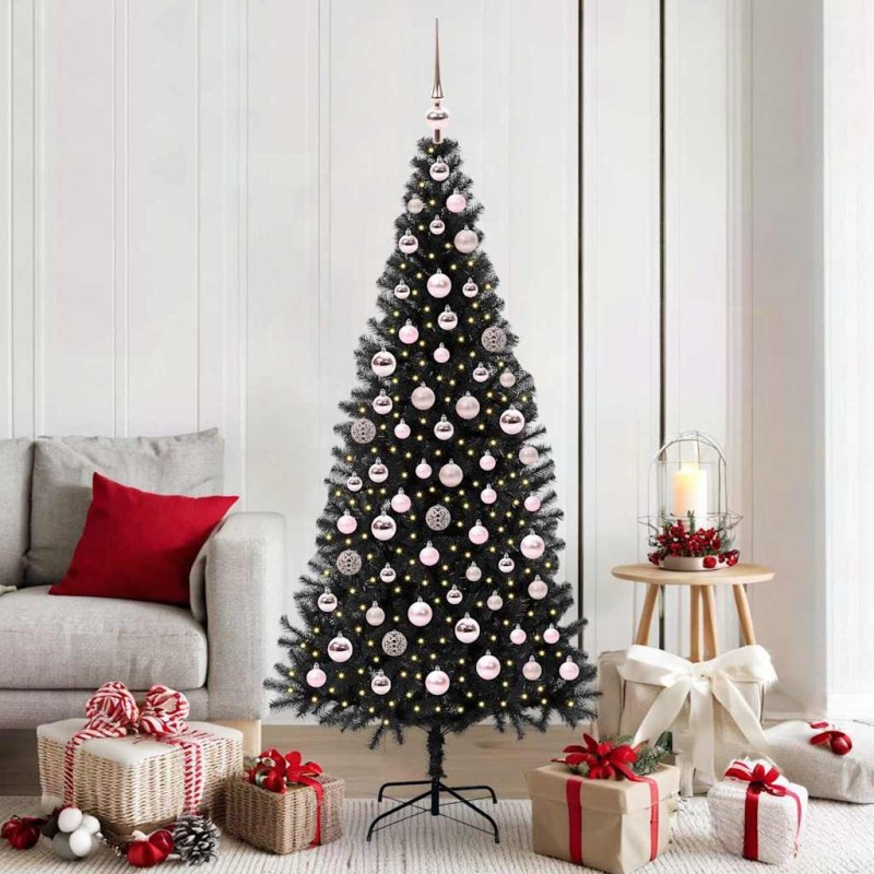 Sapin de Noël avec 300 LED avec support Noir 180 cm PVC 542018542018